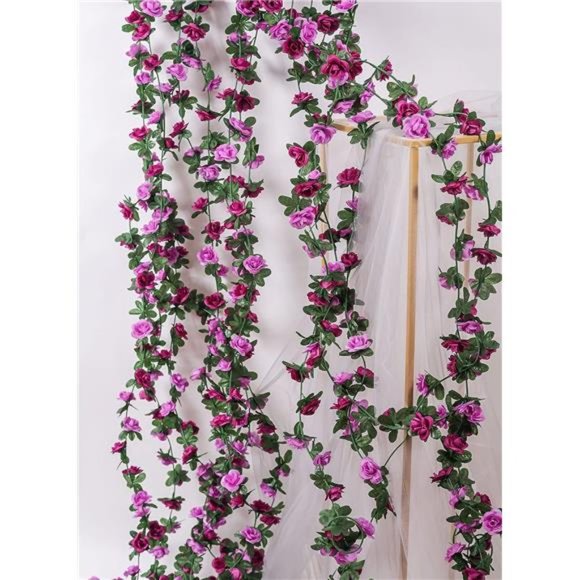5 Pack 42 FT Fake Rose Vine Flowers Plants Artificial Flower Hanging Rose Ivy - Picture 6 of 6